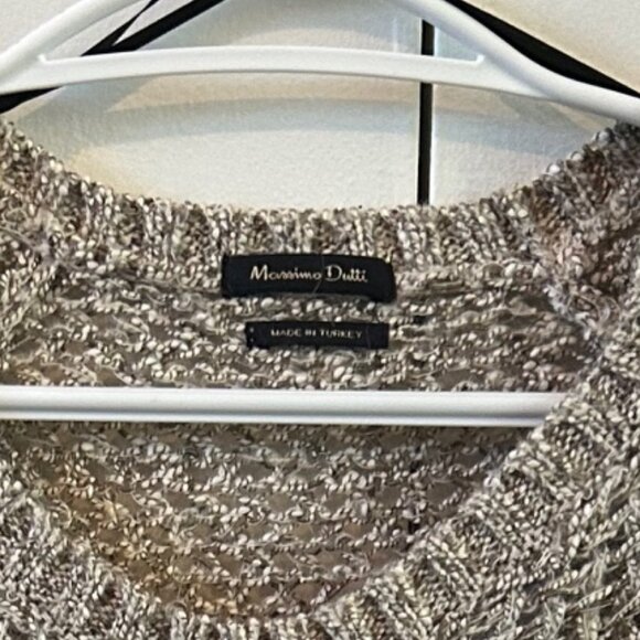 Massimo Dutti Open Knit Beige Sweater size S - Picture 2 of 2